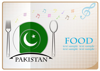 Food logo made from the flag of Pakistan