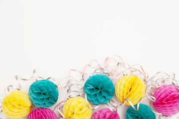 Bright party honeycomb pom pom decorations