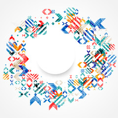 Abstract color background with decorative geometric elements