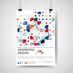 Abstract colorful poster design template with geometric elements