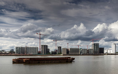 LONDON/UK - MAY 20 : Royal Wharf, a new construction site between North Greenwich and Woolwhich