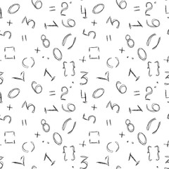 Numbers background. Seamless pattern. Vector.