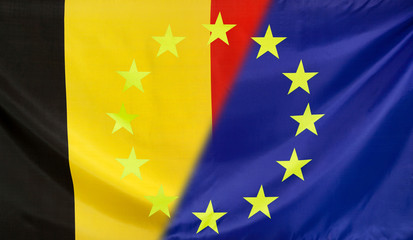 European Flag merged with Belgium Flag