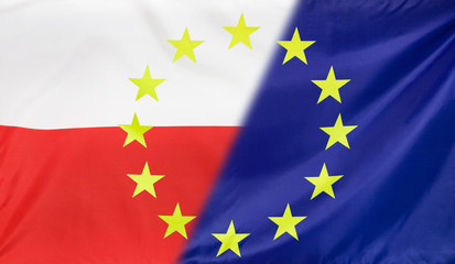 European Flag merged with Poland Flag