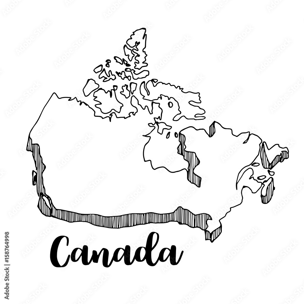 Wall mural hand drawn of canada map, vector illustration