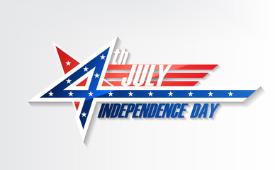 4th of July, United Stated independence day, American national day, design logo badge, vector illustration