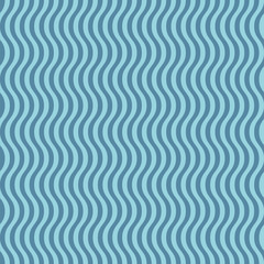 Fototapeta na wymiar Wavy striped pattern. Blue geometric seamless pattern