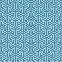 Isometric arrows pattern. Blue geometric seamless patterns