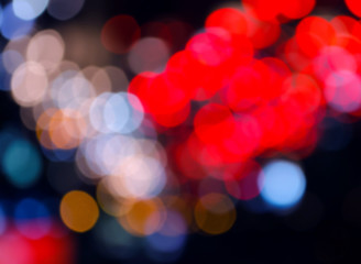 abstract blurred background of colorful night light bokeh effect for background.