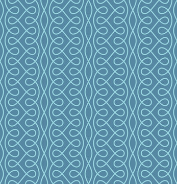 Seamless Linear Flourish Pattern for Retro Design.