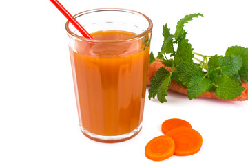 Fresh carrot juice with pulp