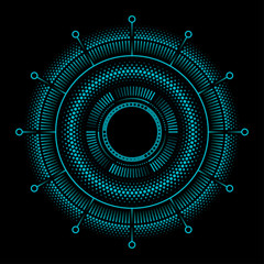 Futuristic head-up display on black background.