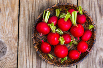 Radish round, red, fresh, whole