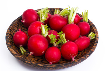 Radish round, red, fresh, whole