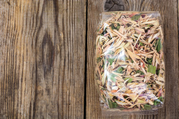 Dry leaves of lemongrass in package