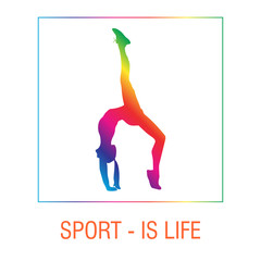 Female yoga poses. Girl and exercise, health lifestyle, balance position, body woman, vector illustration