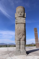 Toltec Warriors in Tula - Mesoamerican archaeological site, Mexico