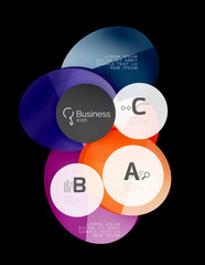Glass color circles - infographic elements on black