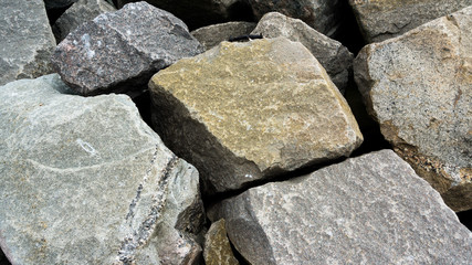 rocks of a harbour breakwater
