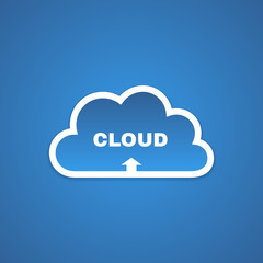 Fototapeta premium Cloud storage service simple logo concept. Colorful vector illustration