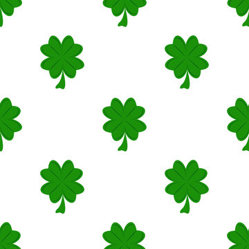 Vector seamless clover pattern green irish ireland leaf plant shamrock celebration holiday background