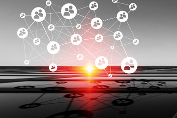 Obraz premium Social media network using modern technology