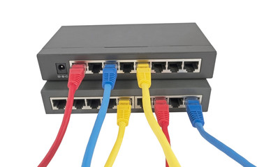 network cables connected to router