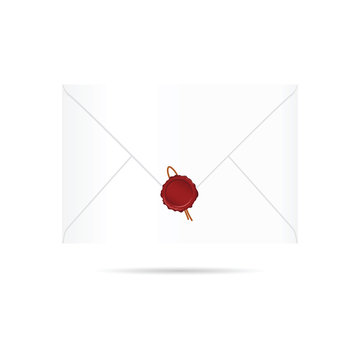 letter envelope with red seal wax illustration