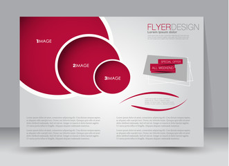 Fototapeta premium Flyer, brochure, billboard template design landscape orientation for education, presentation, website. Red color. Editable vector illustration.