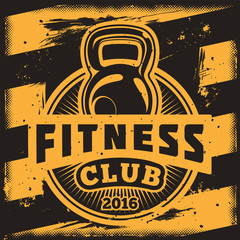 Vector conceptual motivational poster for a fitness center, club in the grunge style. Excellent advertisement for the gym