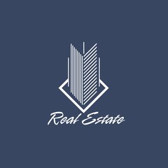 Real Estate logo design template. Corporate branding identity.