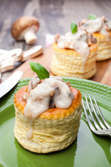 Pastry with mushroom