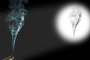 Cigar smoke isolated on a black background. Abstract smoke. Background, frame
