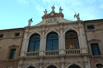 Fototapeta na wymiar facade of ancient church called San Vincenzo in Vicenza City in