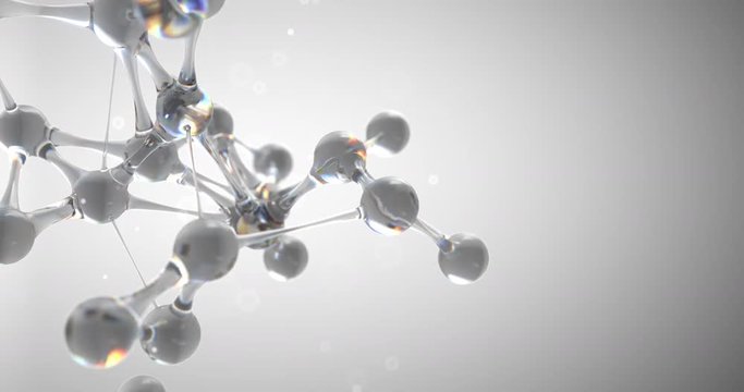 Molecule or atom nano research chemical concept. seamless Loop animation 8k 4k UHD