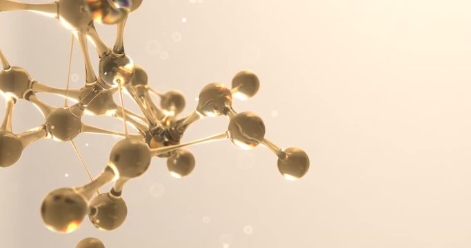 Molecule or atom nano research chemical concept. seamless Loop animation 8k 4k UHD