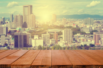 blurred background of  The city of Osaka, in the Kansai region a