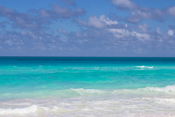Beautiful turquoise ocean of the Caribbean