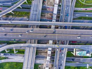 Aerial view of the Stack Interchange in Bangkok, Thailand