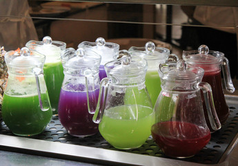 Colorful fruit juices