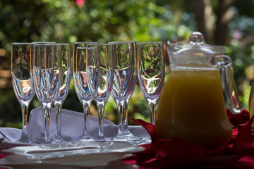 Glasses with fruit juice