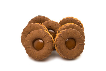 Chocolate double cookie isolated