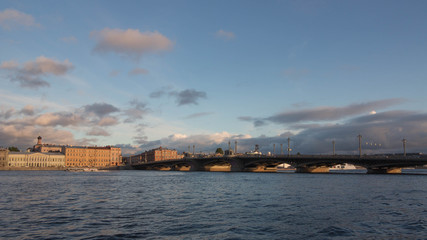 Naklejka premium Bridge in St. Petersburg across the Neva River