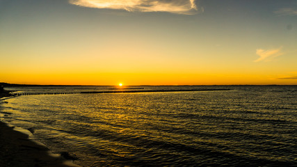 sunset at baltic sea - landscape