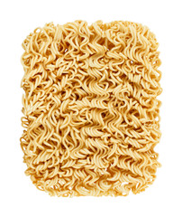 Ramen instant noodles isolated on white background