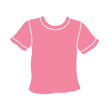Pink t-shirt icon isolated.
