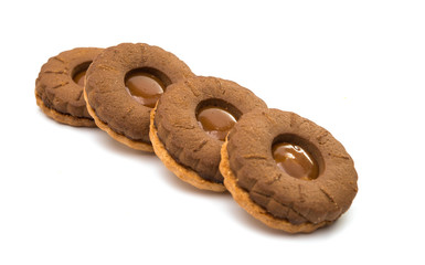 Chocolate double cookie isolated
