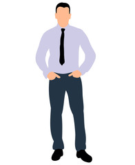 Vector, isolated, male business, symbol, flat style