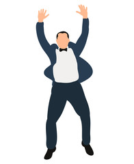 male business jumping, flat style,symbol