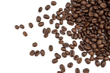 Coffee beans isolated on white background.